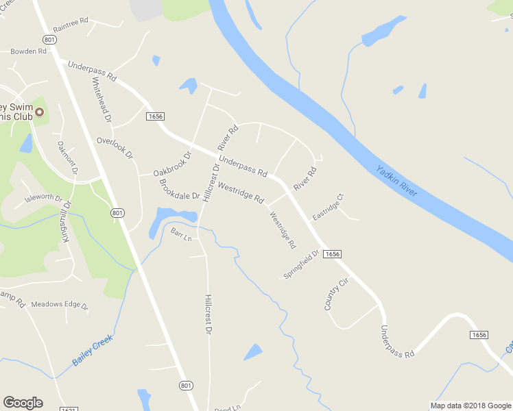 map of restaurants, bars, coffee shops, grocery stores, and more near 174 Westridge Road in Advance