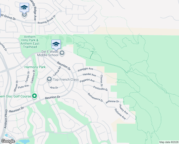 map of restaurants, bars, coffee shops, grocery stores, and more near 2129 Arpeggio Avenue in Henderson