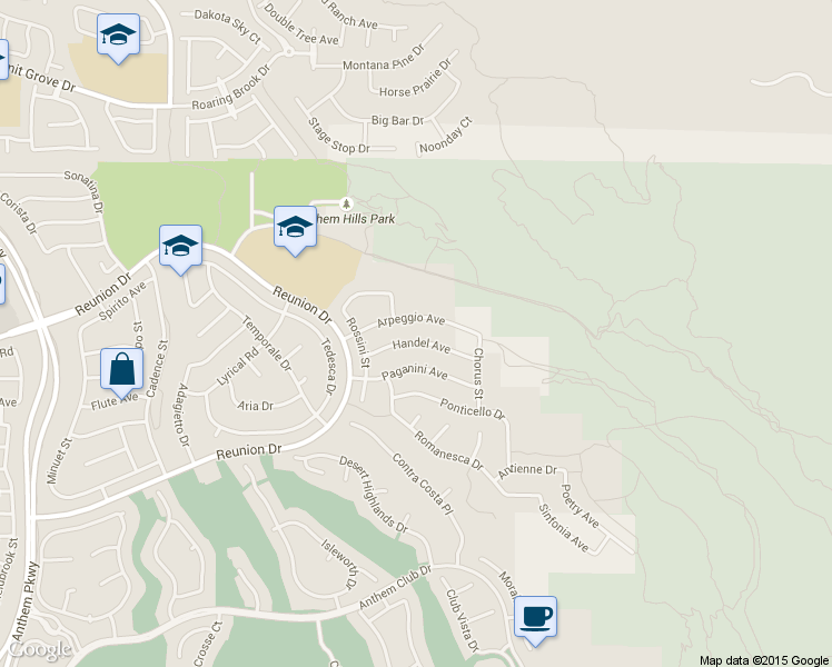 map of restaurants, bars, coffee shops, grocery stores, and more near 2161 Arpeggio Avenue in Henderson