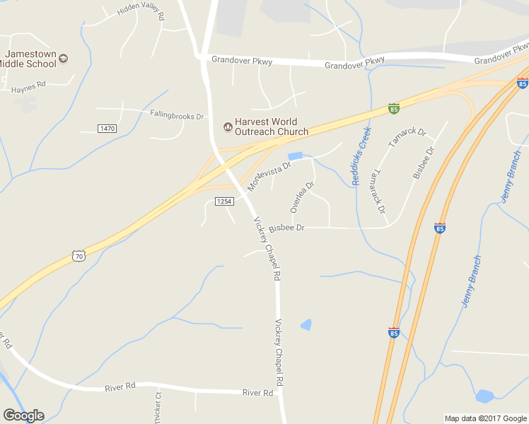 map of restaurants, bars, coffee shops, grocery stores, and more near 5111 Vickrey Chapel Road in Greensboro