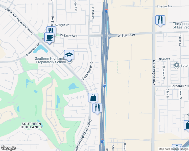map of restaurants, bars, coffee shops, grocery stores, and more near 3202 Rapace Lane in Las Vegas