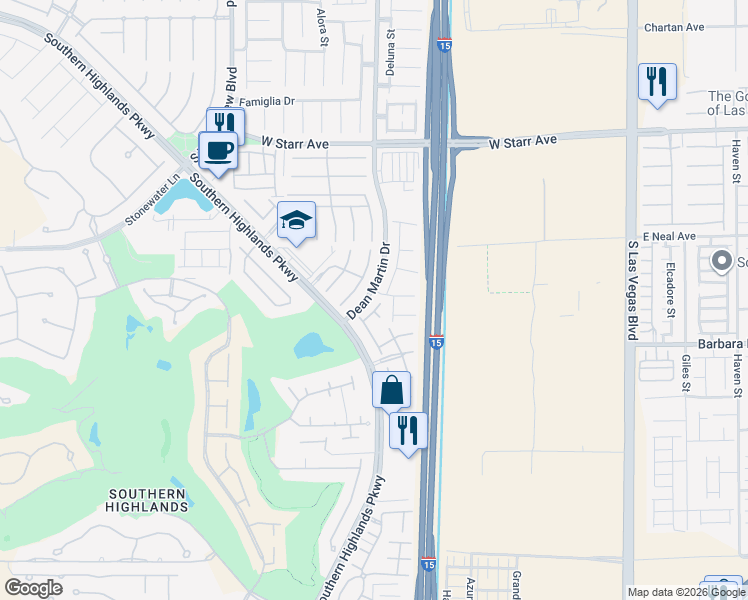 map of restaurants, bars, coffee shops, grocery stores, and more near 3202 Rapace Lane in Las Vegas