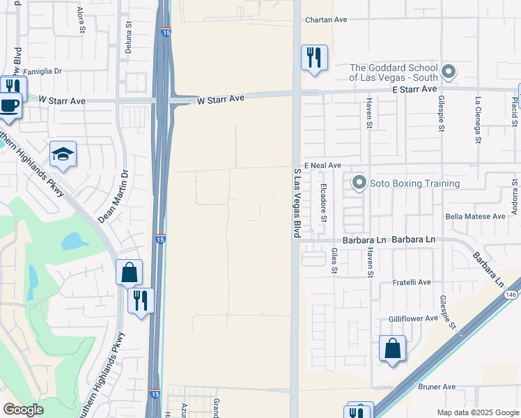 map of restaurants, bars, coffee shops, grocery stores, and more near 990 West Loretta Lane in Las Vegas