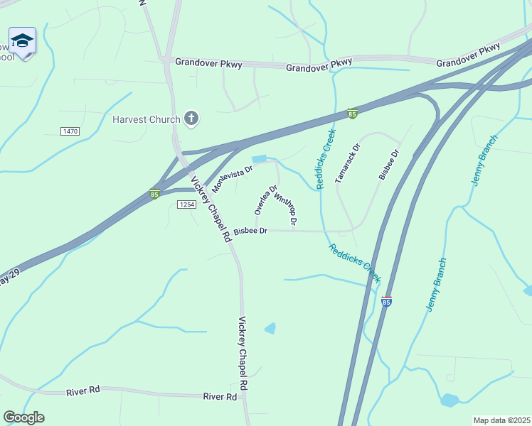 map of restaurants, bars, coffee shops, grocery stores, and more near 5219 Overlea Drive in Greensboro