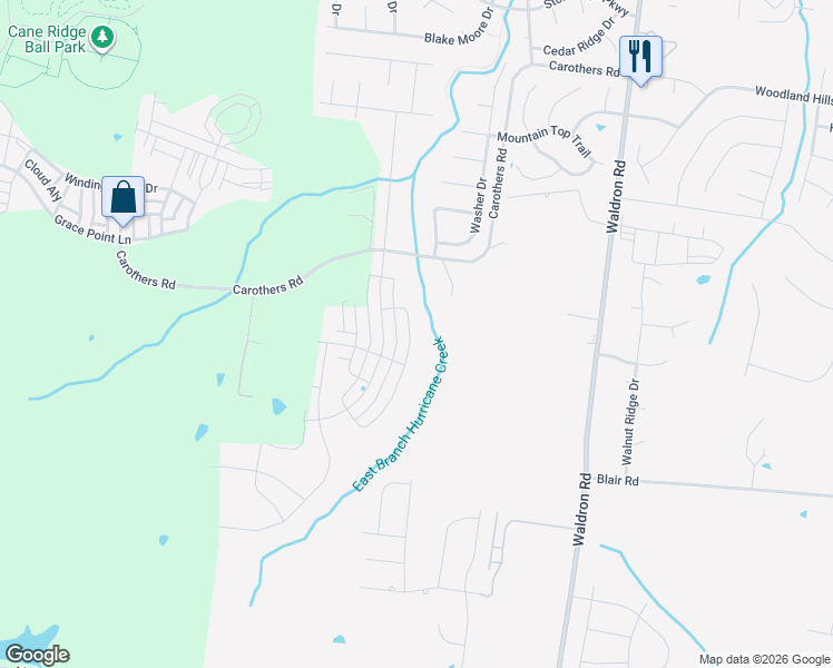 map of restaurants, bars, coffee shops, grocery stores, and more near 1441 Carothers Road in Nolensville