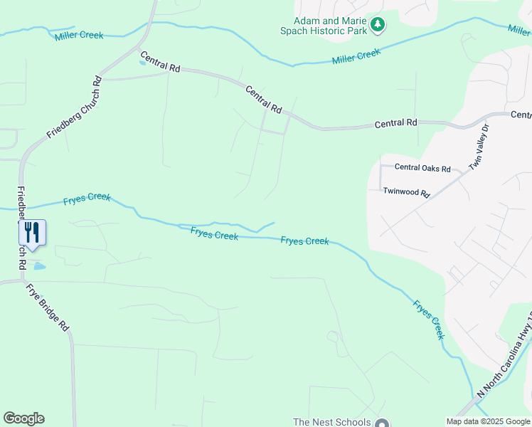 map of restaurants, bars, coffee shops, grocery stores, and more near 427 Longmeadow Drive in Clemmons