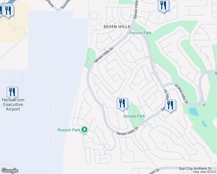 map of restaurants, bars, coffee shops, grocery stores, and more near 1347 Rolling Sunset Street in Henderson