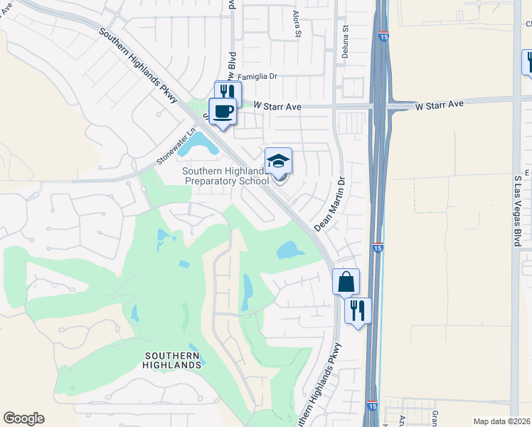 map of restaurants, bars, coffee shops, grocery stores, and more near 11583 Capanna Rosso Place in Las Vegas