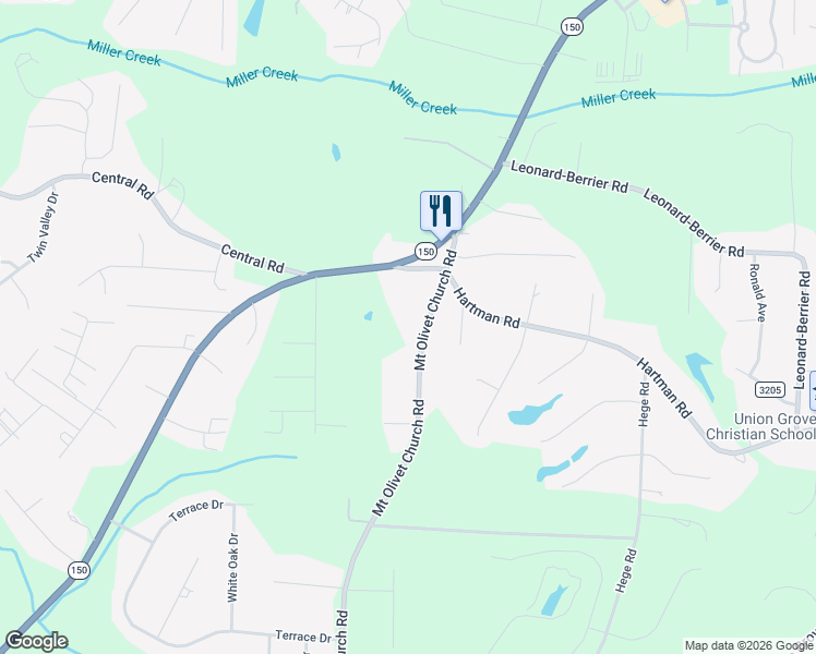 map of restaurants, bars, coffee shops, grocery stores, and more near 1885 Mount Olivet Church Road in Lexington