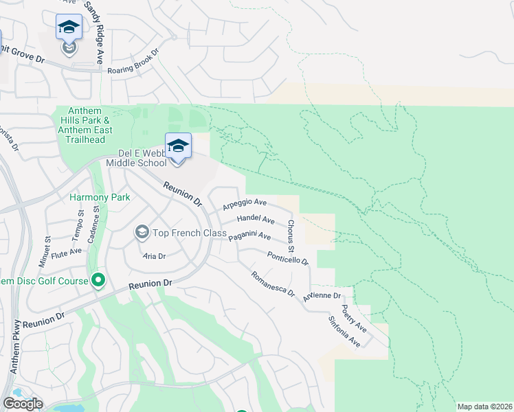 map of restaurants, bars, coffee shops, grocery stores, and more near 2129 Arpeggio Avenue in Henderson