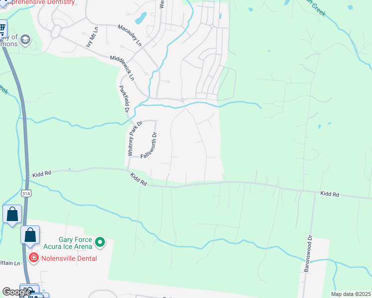map of restaurants, bars, coffee shops, grocery stores, and more near 2102 Kidd Road in Nolensville