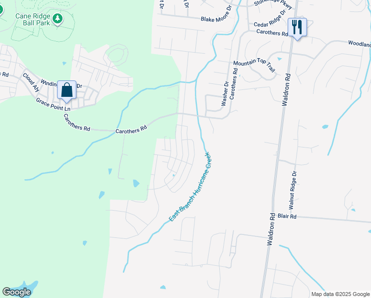 map of restaurants, bars, coffee shops, grocery stores, and more near 1441 Carothers Road in Nolensville