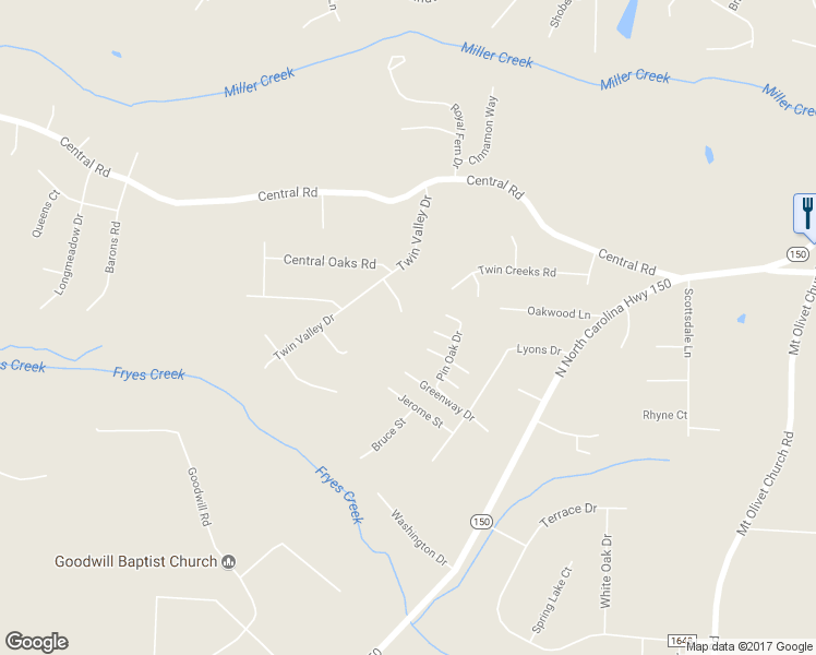 map of restaurants, bars, coffee shops, grocery stores, and more near 213 Twin Valley Court in Clemmons