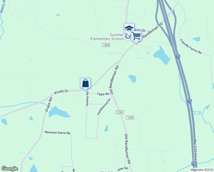 map of restaurants, bars, coffee shops, grocery stores, and more near 5122 Old Randleman Road in Greensboro