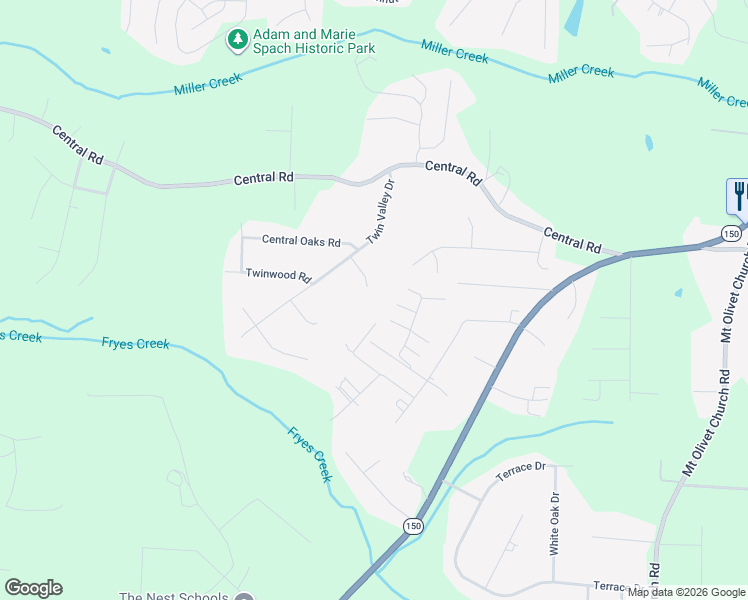 map of restaurants, bars, coffee shops, grocery stores, and more near 213 Twin Valley Court in Clemmons