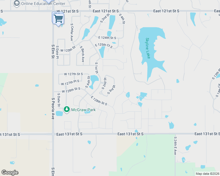 map of restaurants, bars, coffee shops, grocery stores, and more near 12713 South 3rd Street in Jenks