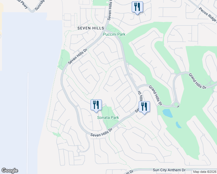 map of restaurants, bars, coffee shops, grocery stores, and more near 3067 Blazing Creek Way in Henderson