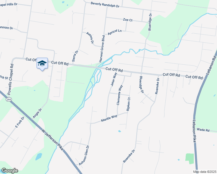 map of restaurants, bars, coffee shops, grocery stores, and more near 1508 Jeter Way in Murfreesboro