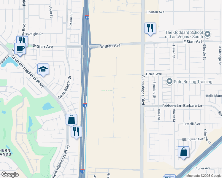 map of restaurants, bars, coffee shops, grocery stores, and more near 990 West Loretta Lane in Las Vegas