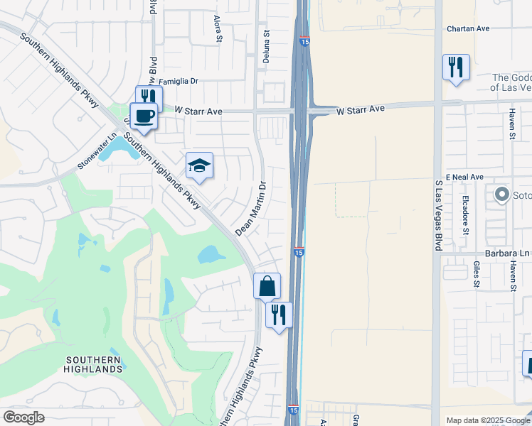 map of restaurants, bars, coffee shops, grocery stores, and more near 11586 Monte Isola Street in Las Vegas