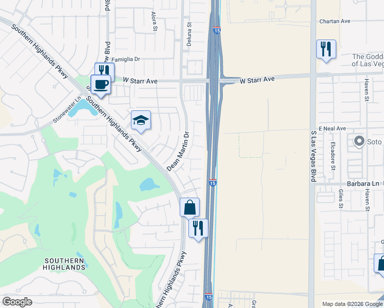 map of restaurants, bars, coffee shops, grocery stores, and more near 3202 Rapace Lane in Las Vegas