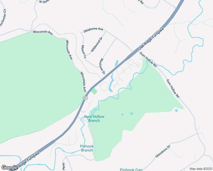 map of restaurants, bars, coffee shops, grocery stores, and more near 103 Gates Drive in Oak Ridge