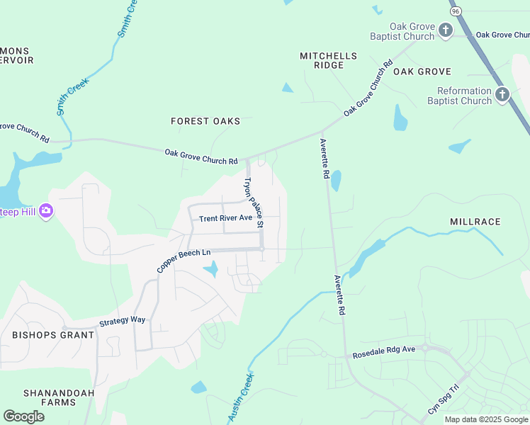 map of restaurants, bars, coffee shops, grocery stores, and more near 828 Tryon Palace Street in Wake Forest