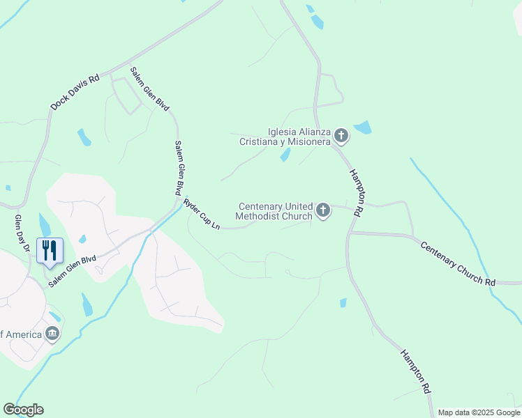 map of restaurants, bars, coffee shops, grocery stores, and more near Ryder Cup Lane in Clemmons