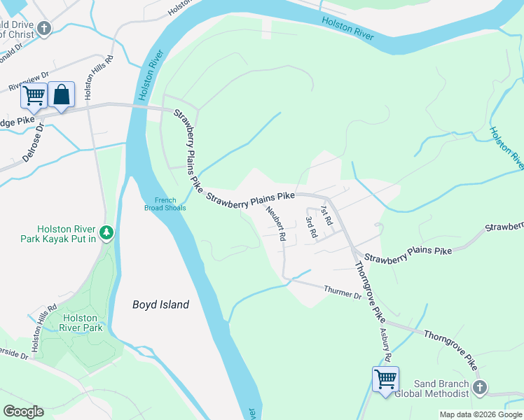 map of restaurants, bars, coffee shops, grocery stores, and more near 2009 Neubert Road in Knoxville