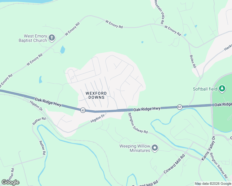 map of restaurants, bars, coffee shops, grocery stores, and more near 3307 Wexgate Road in Knoxville