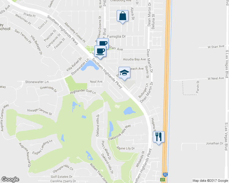 map of restaurants, bars, coffee shops, grocery stores, and more near 11559 Capanna Rosso Place in Las Vegas