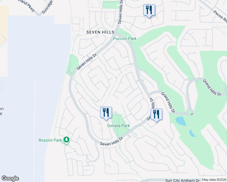 map of restaurants, bars, coffee shops, grocery stores, and more near 3068 Whispering Crest Drive in Henderson
