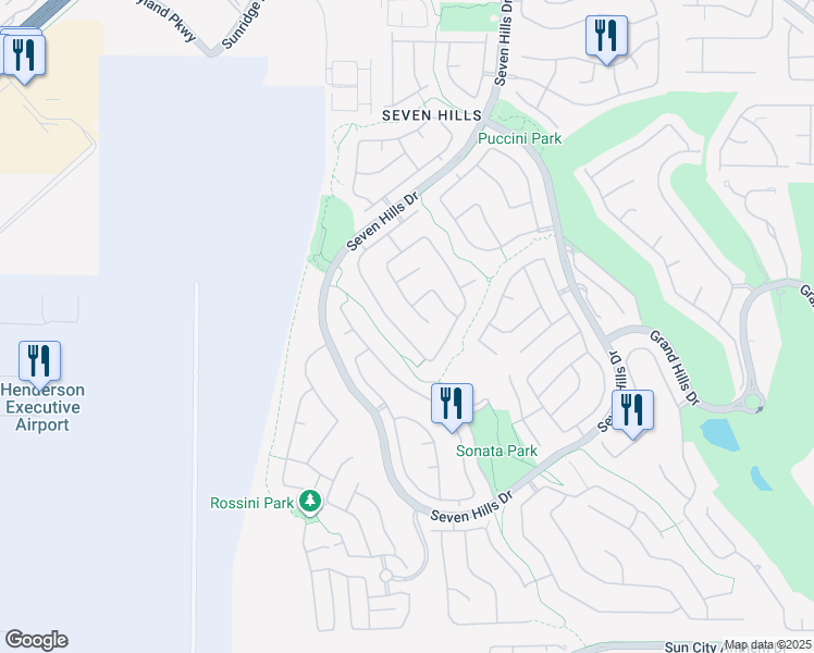map of restaurants, bars, coffee shops, grocery stores, and more near 1347 Rolling Sunset Street in Henderson