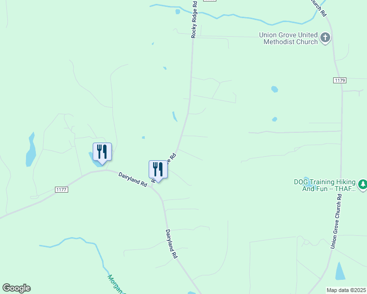 map of restaurants, bars, coffee shops, grocery stores, and more near 6704 Rocky Ridge Road in Hillsborough