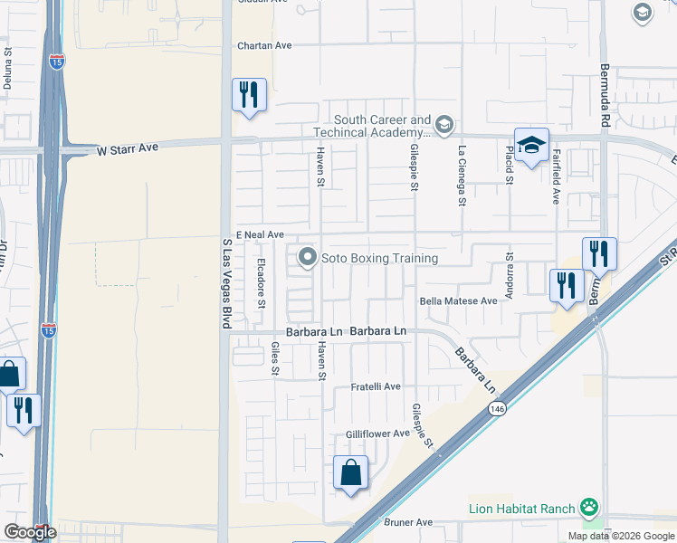 map of restaurants, bars, coffee shops, grocery stores, and more near 11570 Vesuvio Court in Las Vegas