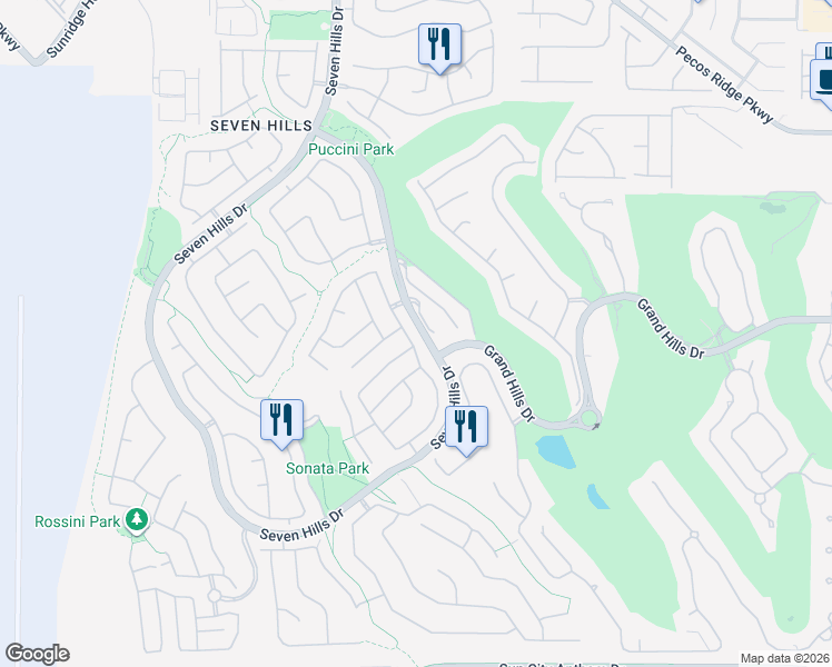 map of restaurants, bars, coffee shops, grocery stores, and more near 2988 San Giovanni Court in Henderson