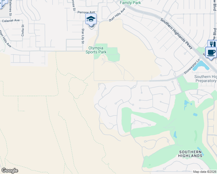 map of restaurants, bars, coffee shops, grocery stores, and more near 12 Shadow Canyon Court in Las Vegas