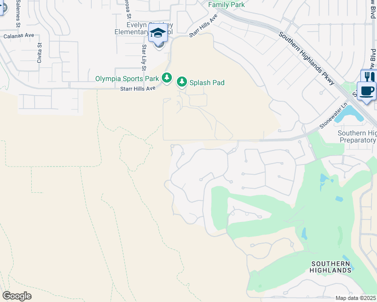 map of restaurants, bars, coffee shops, grocery stores, and more near 16 Shadow Canyon Court in Las Vegas