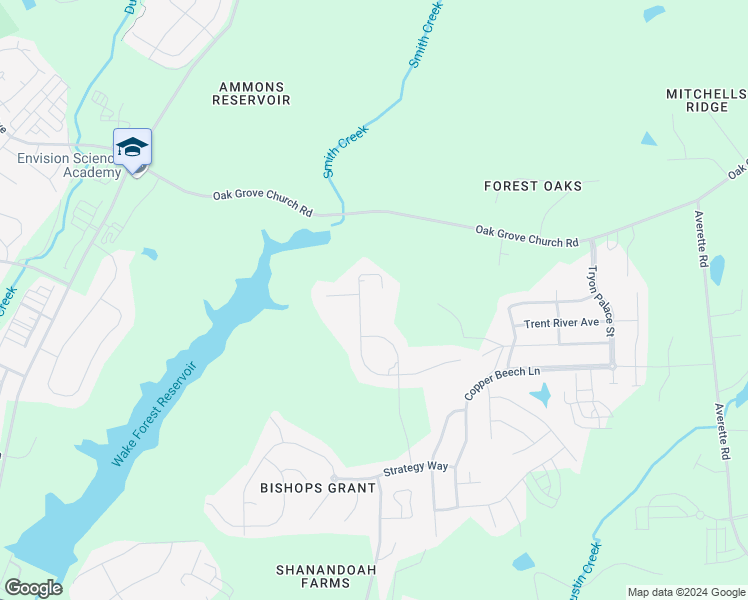 map of restaurants, bars, coffee shops, grocery stores, and more near 1409 Forest Lake Court in Wake Forest