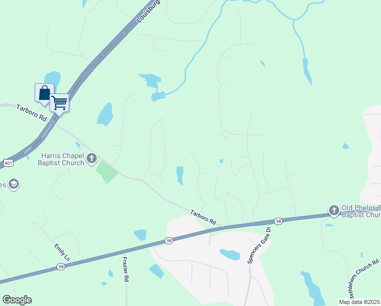 map of restaurants, bars, coffee shops, grocery stores, and more near 115 Old Garden Lane in Youngsville