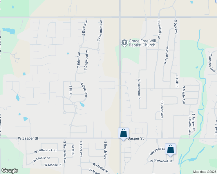 map of restaurants, bars, coffee shops, grocery stores, and more near 2225 West Charlotte Street in Broken Arrow