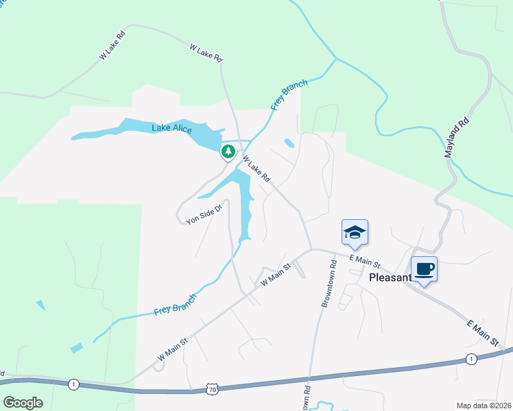 map of restaurants, bars, coffee shops, grocery stores, and more near 66 Evergreen Place in Pleasant Hill