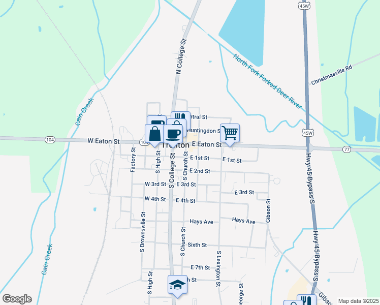 map of restaurants, bars, coffee shops, grocery stores, and more near 206 South Paradise Alley in Trenton