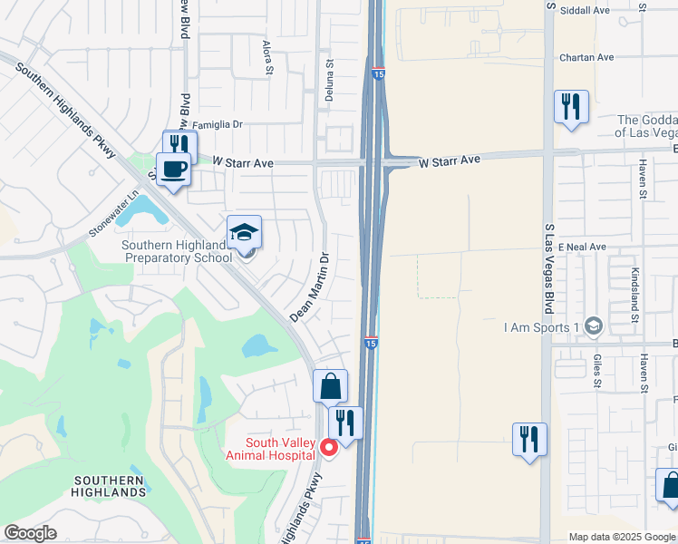 map of restaurants, bars, coffee shops, grocery stores, and more near 3092 Collodi Court in Las Vegas