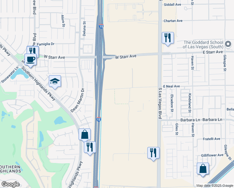 map of restaurants, bars, coffee shops, grocery stores, and more near 1375 West Neal Avenue in Las Vegas