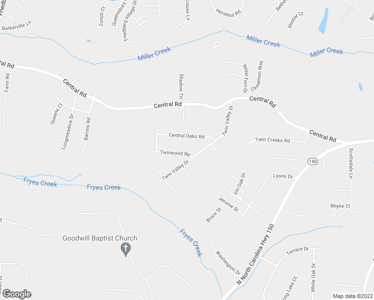 map of restaurants, bars, coffee shops, grocery stores, and more near 132 Twinwood Road in Clemmons