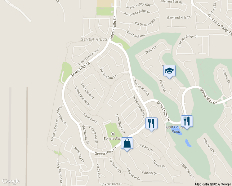 map of restaurants, bars, coffee shops, grocery stores, and more near 3055 Whispering Crest Dr in Henderson