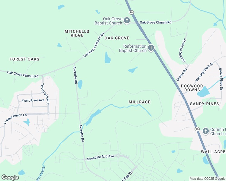 map of restaurants, bars, coffee shops, grocery stores, and more near 5233 Mill Dam Road in Wake Forest