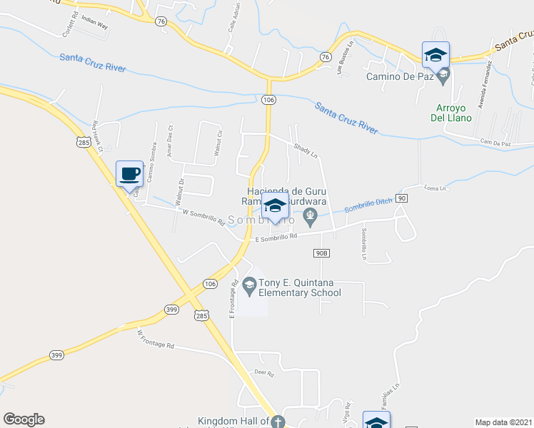 map of restaurants, bars, coffee shops, grocery stores, and more near in Sombrillo