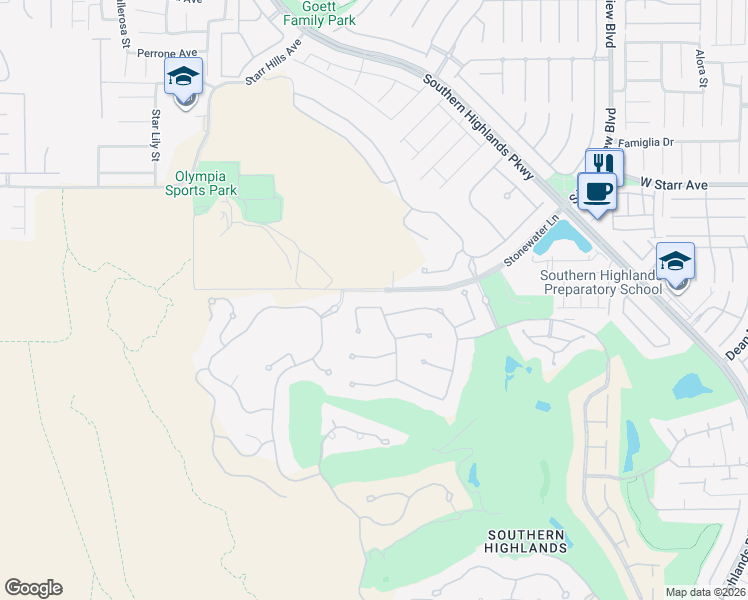 map of restaurants, bars, coffee shops, grocery stores, and more near 42 Ravenswood Avenue in Las Vegas